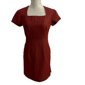 Newport News Easy‎ Style Sheath Dress Womens 4P Orange Y2K VTG Party Office Work